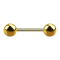 Gold-plated micro barbell with two balls