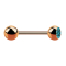 Micro barbell rose gold with ball and ball crystal aqua