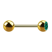 Micro barbell gold-plated with ball and ball crystal...