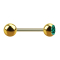 Micro barbell gold-plated with ball and ball crystal turquoise
