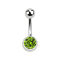 Banana silver with ball and ball crystal light green