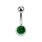 Banana silver with ball and ball crystal green