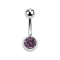 Banana silver with ball and ball crystal light violet