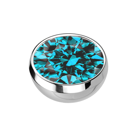 Micro emisfero argento con cristallo acqua