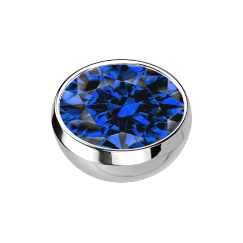 Micro emisfero argento con cristallo blu scuro