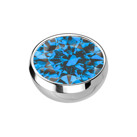 Micro semisfera dargento con cristallo chiaro