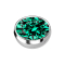 Micro emisfero dargento con cristallo turchese