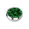 Micro emisfero argento con cristallo verde
