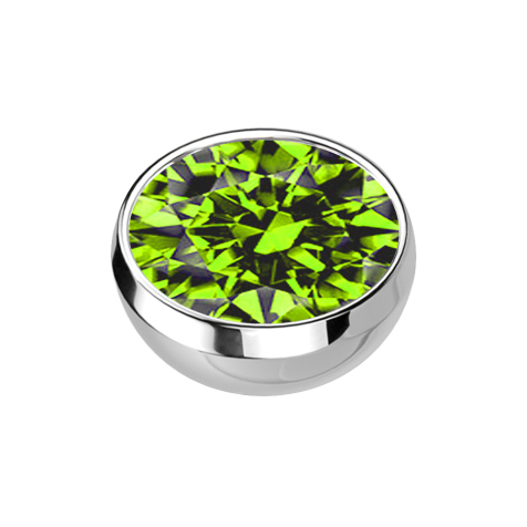 Micro emisfero argento con cristallo verde chiaro