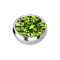 Micro emisfero argento con cristallo verde chiaro