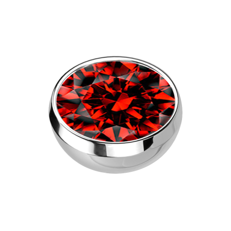 Micro hemisphere silver with crystal red