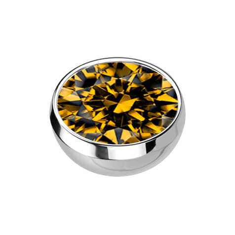 Micro emisfero dargento con cristallo di topazio