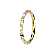 Micro Segmentring klappbar vergoldet seitlich Pyramiden...