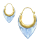 Gold-plated drop earring epoxy smoke blue