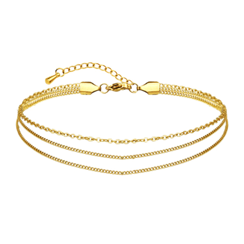 Anklet gold-plated balls two and basic
