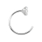 Nose ring open silver crystal silver set