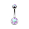 Sterile banana silver with two crystal balls multicolor