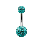 Banane argentée avec deux boules de cristal...