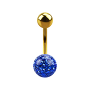 Banana gold-plated with ball and crystal ball dark blue...