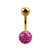 Banana gold-plated with ball and crystal ball pink epoxy...