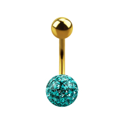Banana gold-plated with ball and crystal ball turquoise...