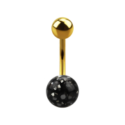 Banana gold-plated with ball and crystal ball black epoxy...