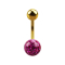 Banana gold-plated with ball and crystal ball fuchsia epoxy protective layer