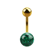 Banana gold-plated with ball and crystal ball green epoxy...