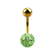 Banana gold-plated with ball and crystal ball light green...