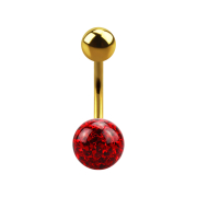 Banana gold-plated with ball and crystal ball red epoxy...