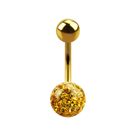 Banana gold-plated with ball and crystal ball topaz epoxy protective layer