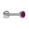 Micro Labret silber mit Halbkugel Kristall fuchsia