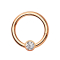 Micro segment ring hinged rose gold with ball crystal silver