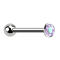 Barbell internal thread silver with ball and crystal multicolor