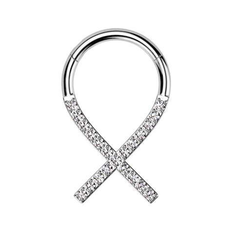 Anello micro segmentato pieghevole argento Fascia a granchio Cristalli argento