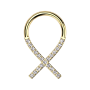 Anello micro segmentato pieghevole placcato oro con...