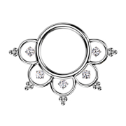 Micro bague segmentée pliable argent cinq...