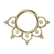 Micro segment ring, foldable, gold-plated, five...