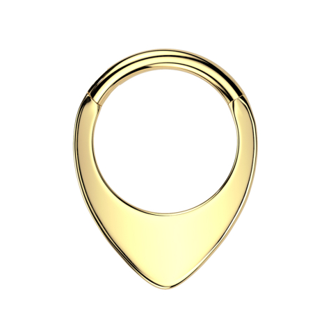 Micro Segmentring klappbar vergoldet Tropfenschild