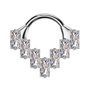 Micro Segmentring klappbar silber sieben rechteckige...