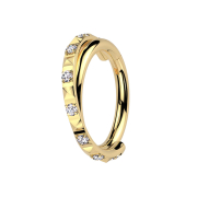 Micro anello segmentato pieghevole placcato oro con...