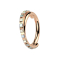 Micro bague segmentée pliable en or rose croisée sur le côté, cristaux carrés multicolores
