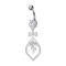 Banana silver with two balls crystal silver pendant band and vine crystals silver