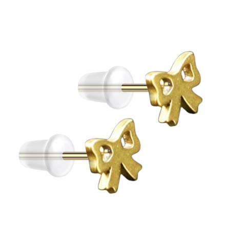 Orecchini a perno in maglia placcata oro