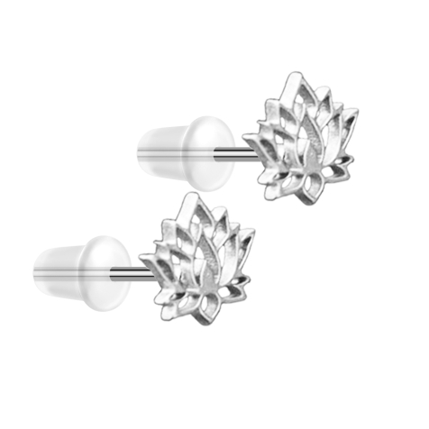 Ohrstecker silber Lotusblume