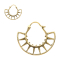 Earring gold-plated cones semicircular with balls
