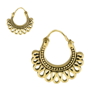 Gold-plated earring dotted with waves