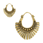 Gold-plated earring dotted with sparkles