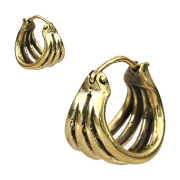 Gold-plated earring four rings