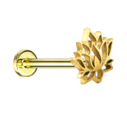 Micro labret internal thread gold-plated lotus flower